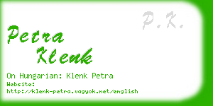 petra klenk business card